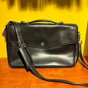 Black leather coach satchel